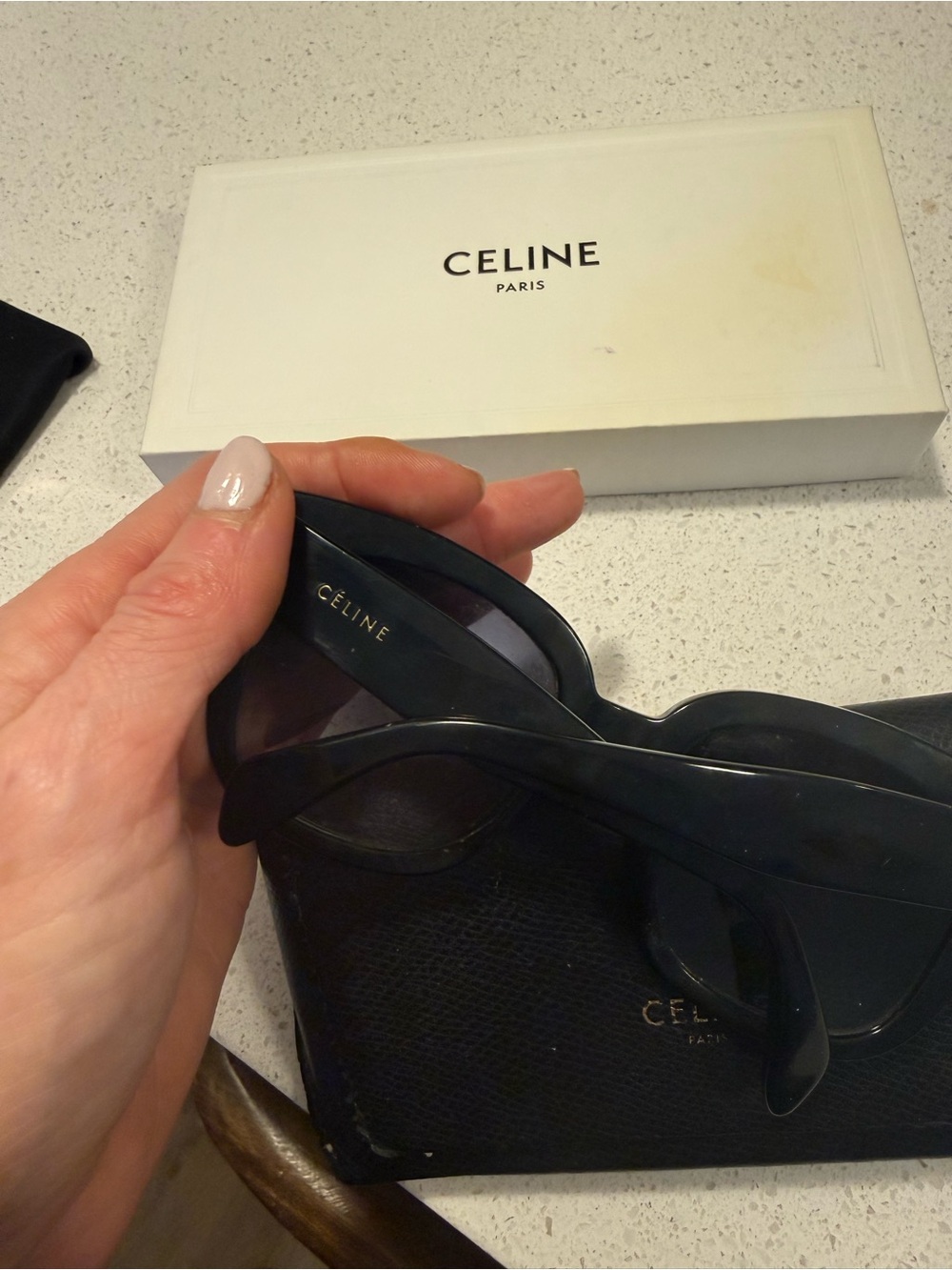 Celine Oversized Black Square Sunglasses - Picture 3 of 8